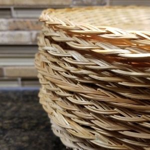 VintageWicker/rattan plate holders /12 in t